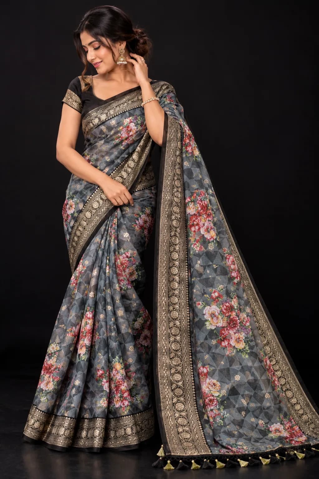 Pure Georgette Floral Saree saree
